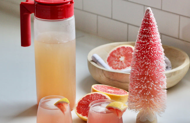 Recipe: Sparkling Pink Grapefruit Pom Green Tea