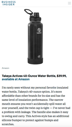 black insulated water bottle
