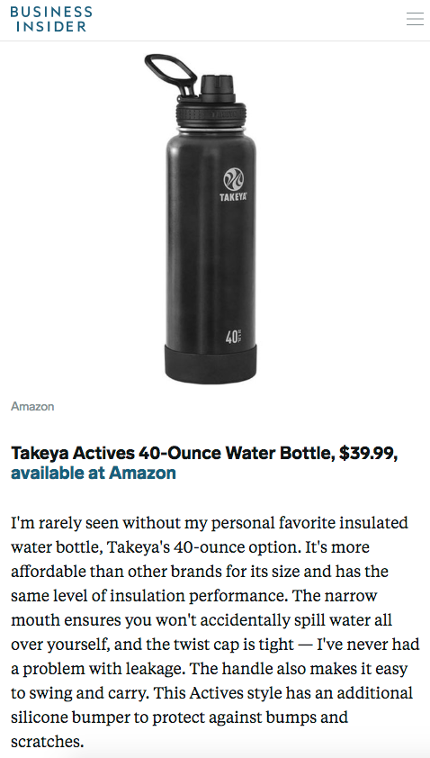 black insulated water bottle