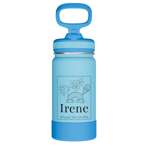 Actives Kids Water Bottle With Straw Lid - customized