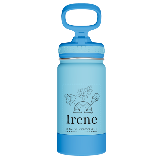 Actives Kids Water Bottle With Straw Lid - customized