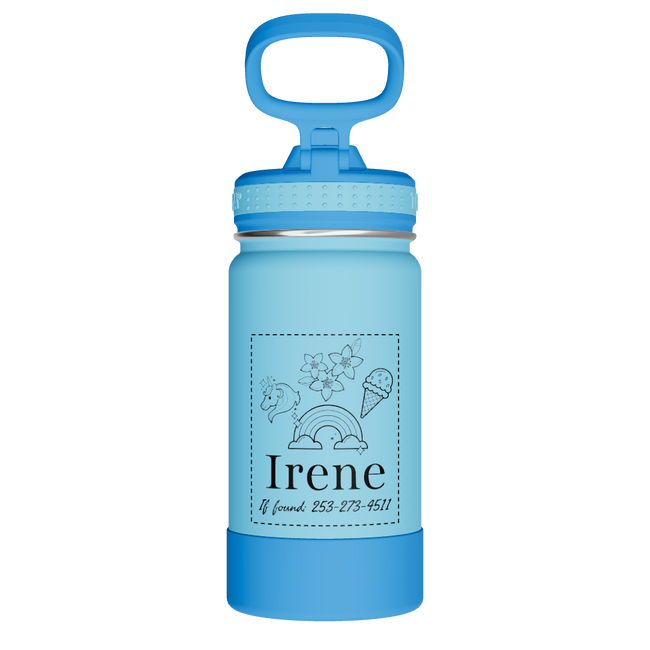 Actives Kids Water Bottle With Straw Lid - customized