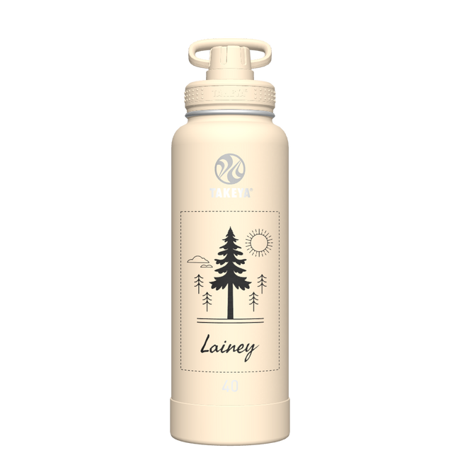 40oz Bottle Spout Lid Oatmilk - customized