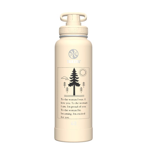 40oz Bottle Spout Lid Oatmilk - customized