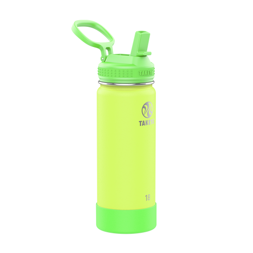 Actives Kids Glow In The Dark Water Bottle With Straw Lid