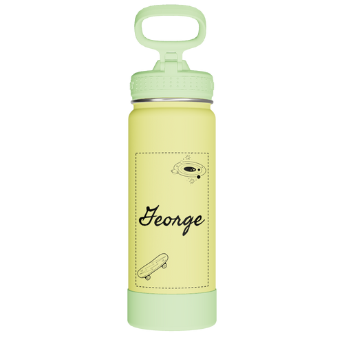 Actives Kids Glow In The Dark Water Bottle With Straw Lid - customized