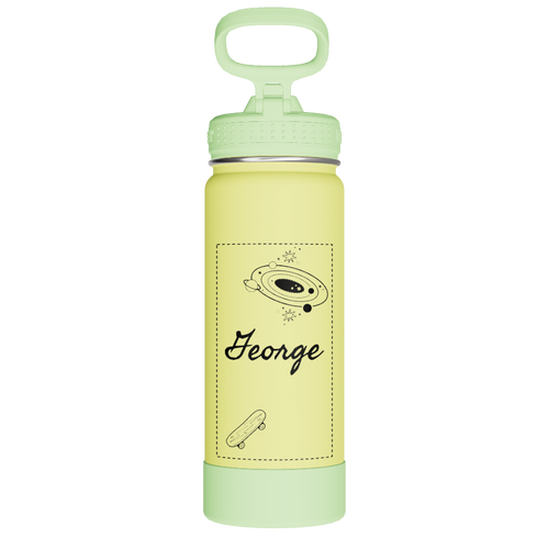 Actives Kids Glow In The Dark Water Bottle With Straw Lid - customized