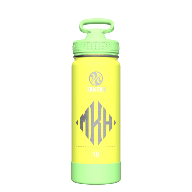Actives Kids Glow In The Dark Water Bottle With Straw Lid - customized