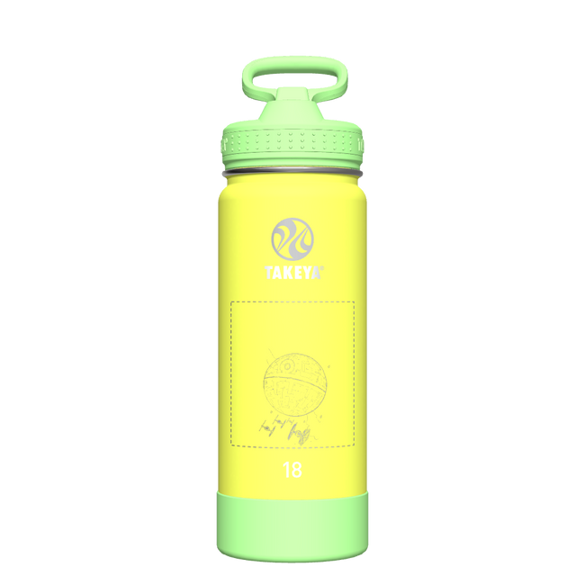 Actives Kids Glow In The Dark Water Bottle With Straw Lid - customized