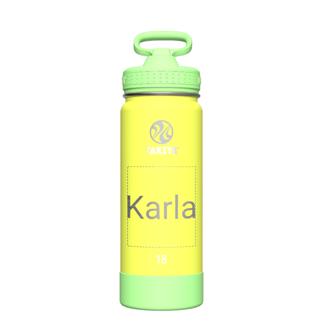 Actives Kids Glow In The Dark Water Bottle With Straw Lid - customized