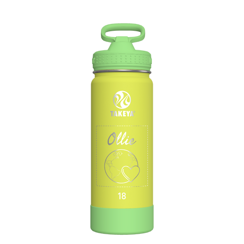 Actives Kids Glow In The Dark Water Bottle With Straw Lid - customized