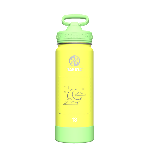 Actives Kids Glow In The Dark Water Bottle With Straw Lid - customized