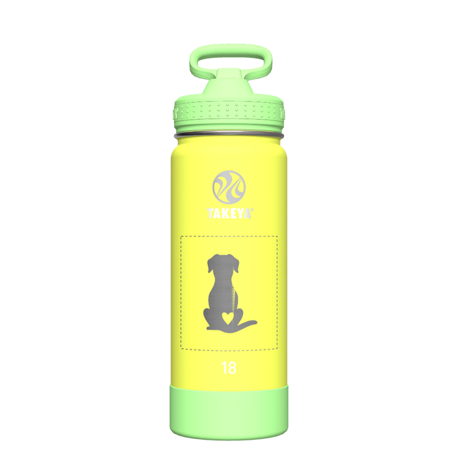 Actives Kids Glow In The Dark Water Bottle With Straw Lid - customized