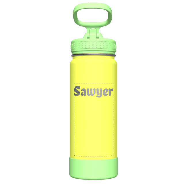 Actives Kids Glow In The Dark Water Bottle With Straw Lid - customized