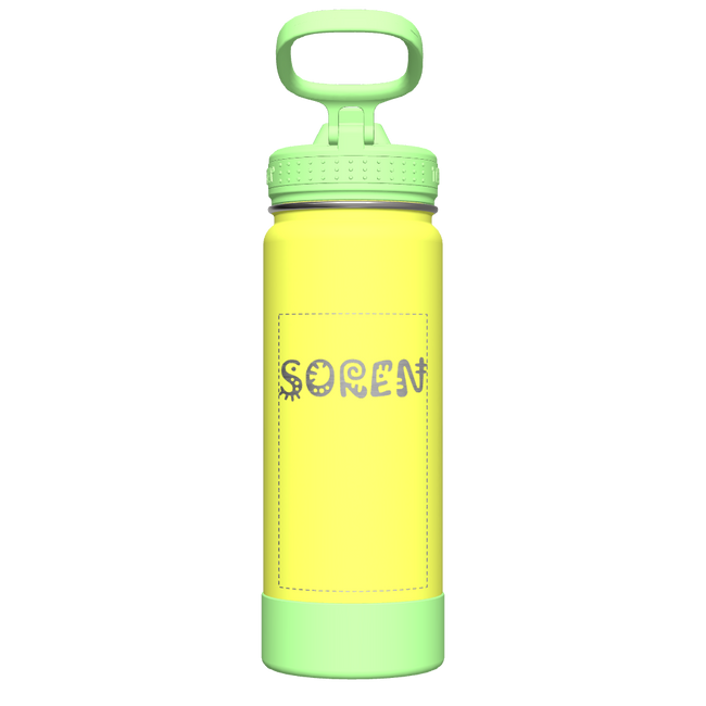 Actives Kids Glow In The Dark Water Bottle With Straw Lid - customized