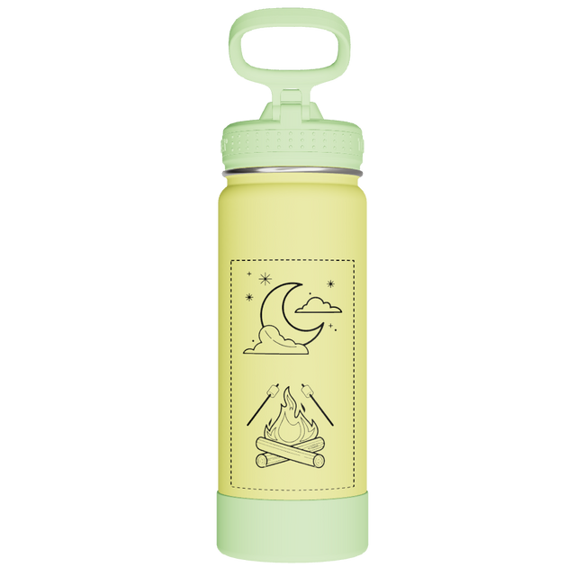 Actives Kids Glow In The Dark Water Bottle With Straw Lid - customized