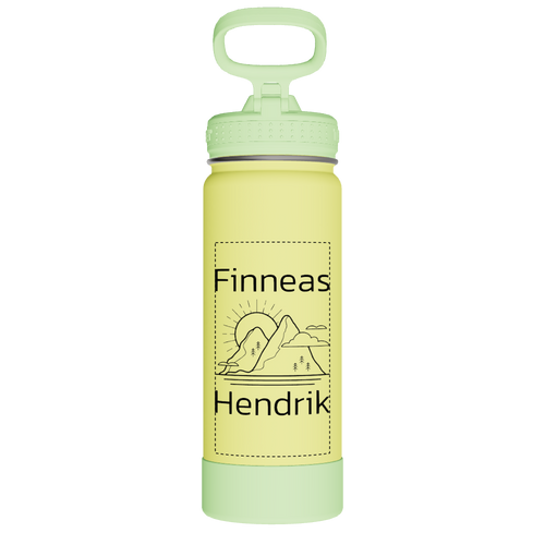 Actives Kids Glow In The Dark Water Bottle With Straw Lid - customized