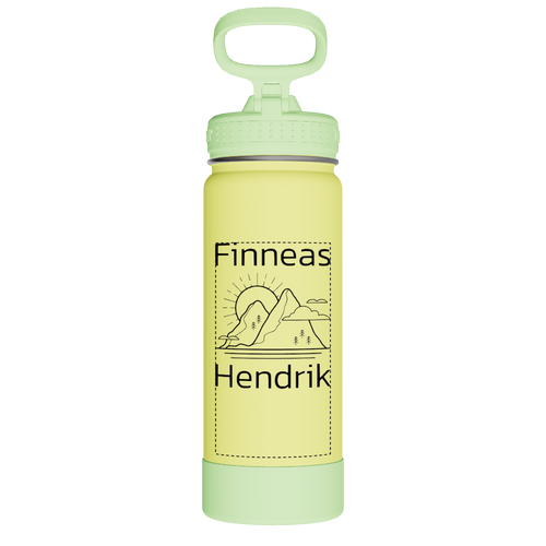 Actives Kids Glow In The Dark Water Bottle With Straw Lid - customized