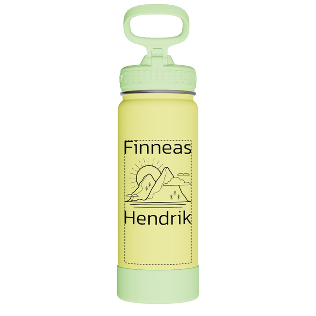 Actives Kids Glow In The Dark Water Bottle With Straw Lid - customized