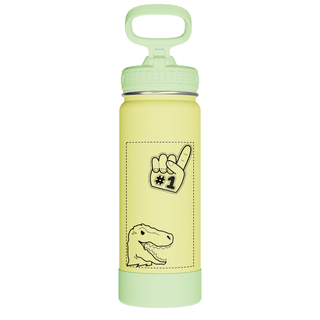 Actives Kids Glow In The Dark Water Bottle With Straw Lid - customized