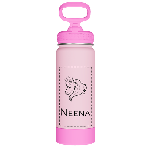 Actives Kids Glow In The Dark Water Bottle With Straw Lid - customized