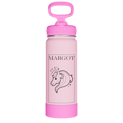 Actives Kids Glow In The Dark Water Bottle With Straw Lid - customized