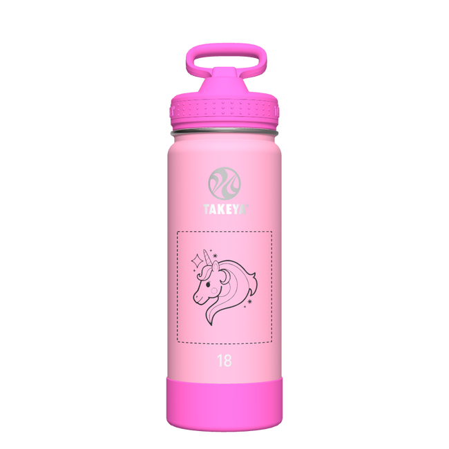 Actives Kids Glow In The Dark Water Bottle With Straw Lid - customized