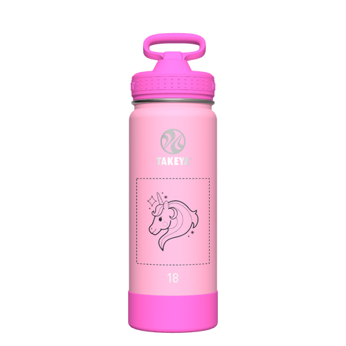 Actives Kids Glow In The Dark Water Bottle With Straw Lid - customized