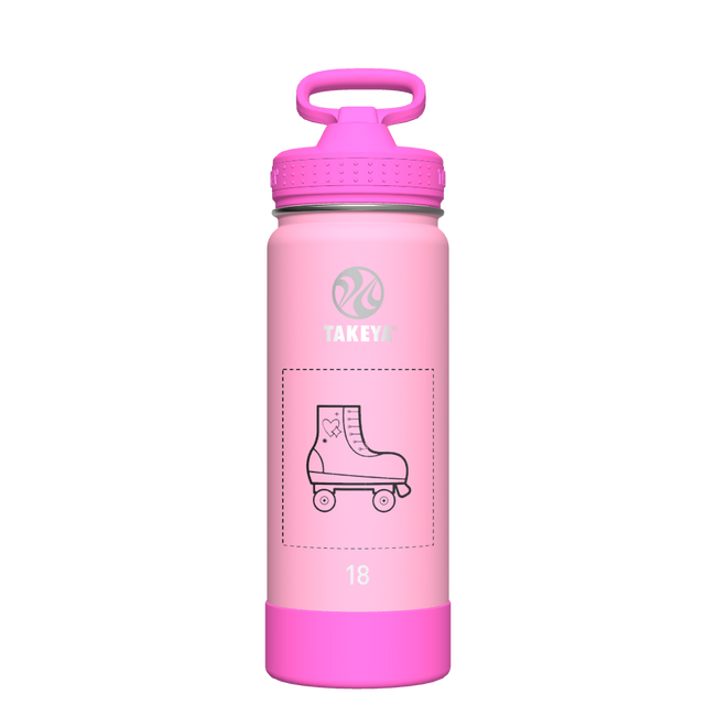 Actives Kids Glow In The Dark Water Bottle With Straw Lid - customized