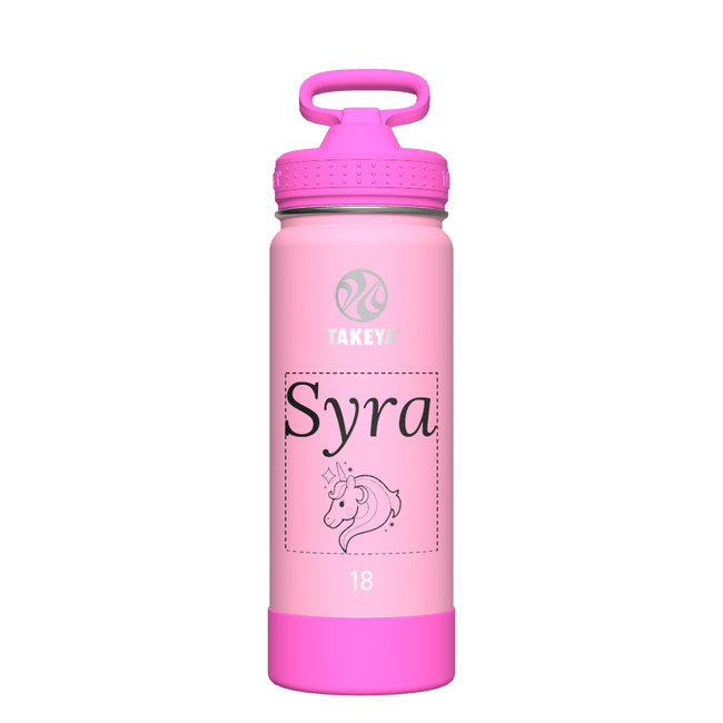 Actives Kids Glow In The Dark Water Bottle With Straw Lid - customized
