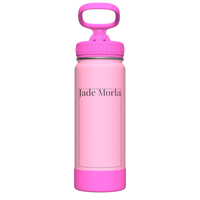 Actives Kids Glow In The Dark Water Bottle With Straw Lid - customized