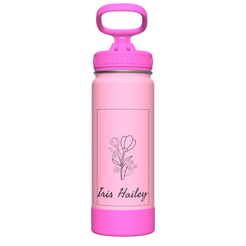 Actives Kids Glow In The Dark Water Bottle With Straw Lid - customized