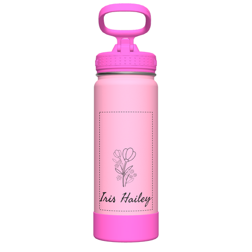 Actives Kids Glow In The Dark Water Bottle With Straw Lid - customized
