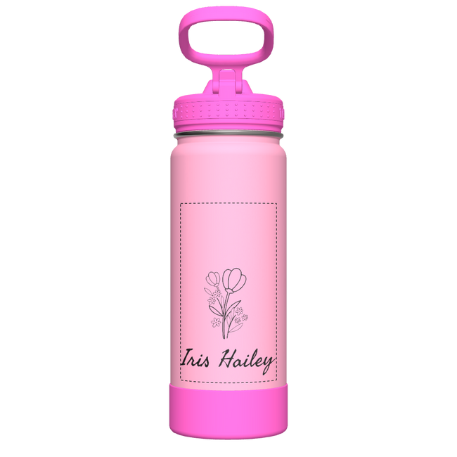 Actives Kids Glow In The Dark Water Bottle With Straw Lid - customized