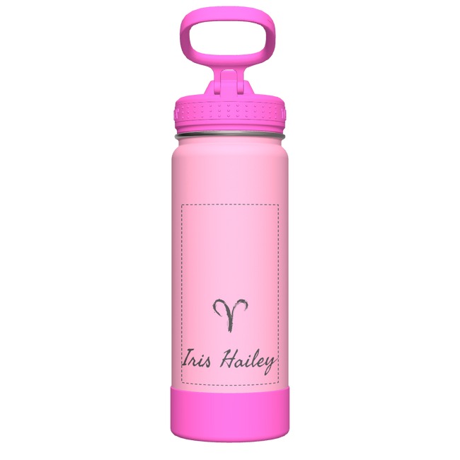 Actives Kids Glow In The Dark Water Bottle With Straw Lid - customized