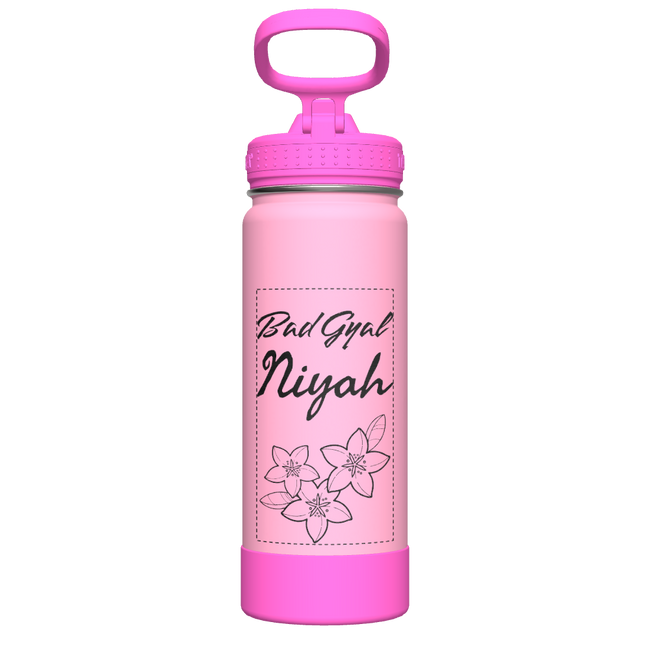 Actives Kids Glow In The Dark Water Bottle With Straw Lid - customized