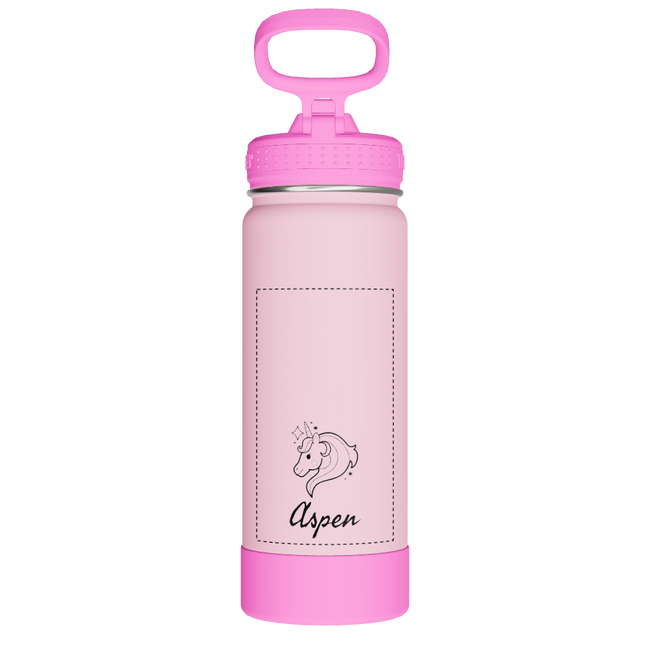 Actives Kids Glow In The Dark Water Bottle With Straw Lid - customized