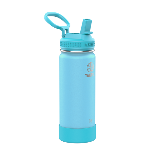 Actives Kids Glow In The Dark Water Bottle With Straw Lid