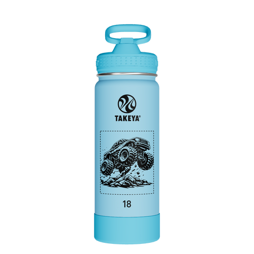 Actives Kids Glow In The Dark Water Bottle With Straw Lid - customized
