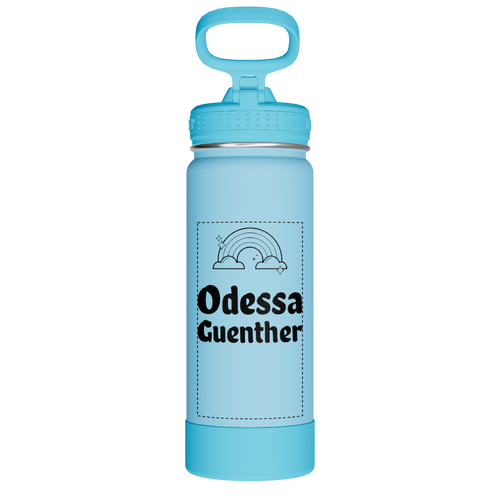 Actives Kids Glow In The Dark Water Bottle With Straw Lid - customized