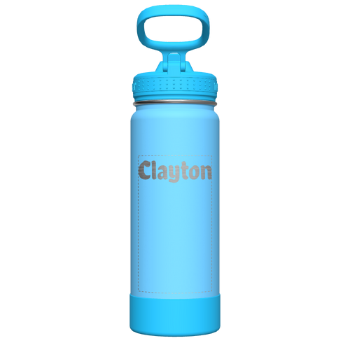 Actives Kids Glow In The Dark Water Bottle With Straw Lid - customized