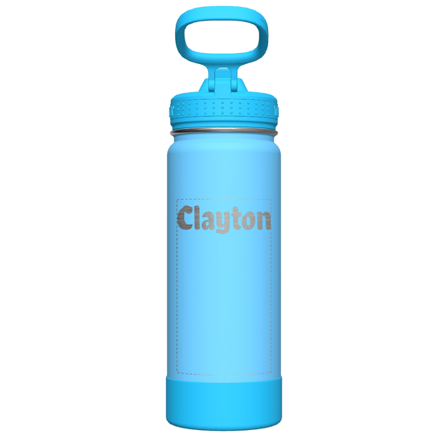 Actives Kids Glow In The Dark Water Bottle With Straw Lid - customized