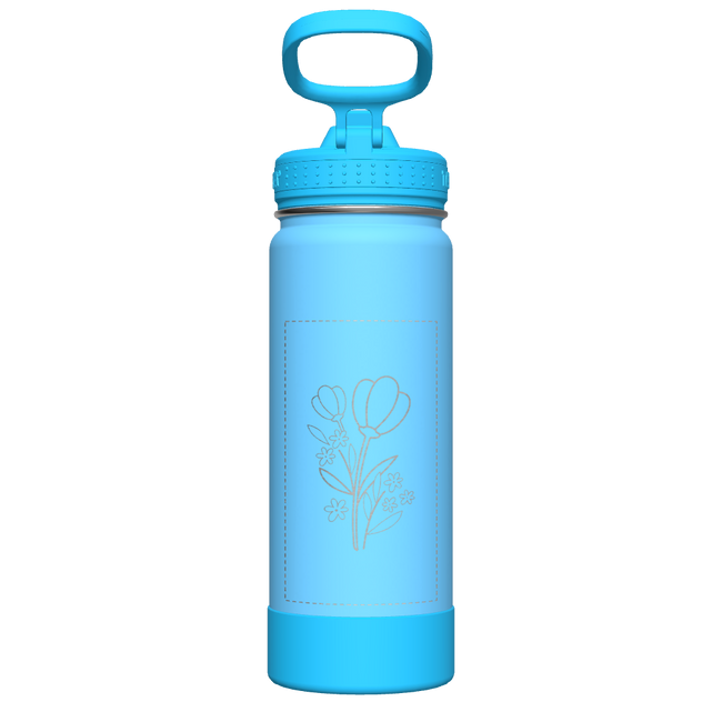 Actives Kids Glow In The Dark Water Bottle With Straw Lid - customized