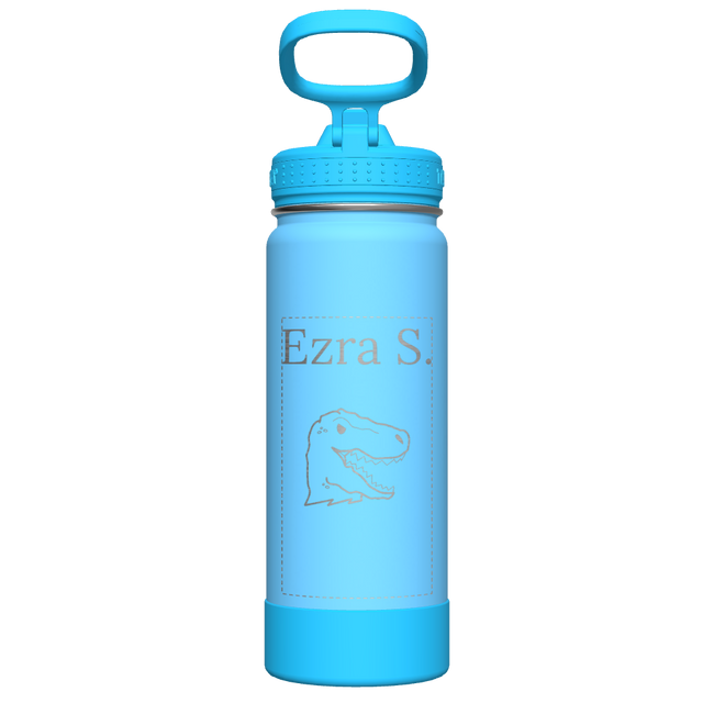 Actives Kids Glow In The Dark Water Bottle With Straw Lid - customized