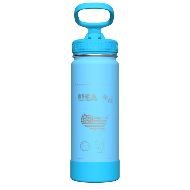 Actives Kids Glow In The Dark Water Bottle With Straw Lid - customized