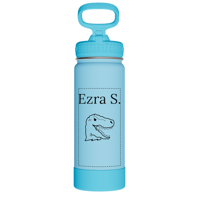 Actives Kids Glow In The Dark Water Bottle With Straw Lid - customized