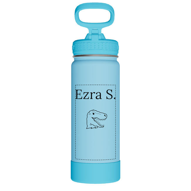 Actives Kids Glow In The Dark Water Bottle With Straw Lid - customized