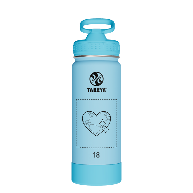 Actives Kids Glow In The Dark Water Bottle With Straw Lid - customized