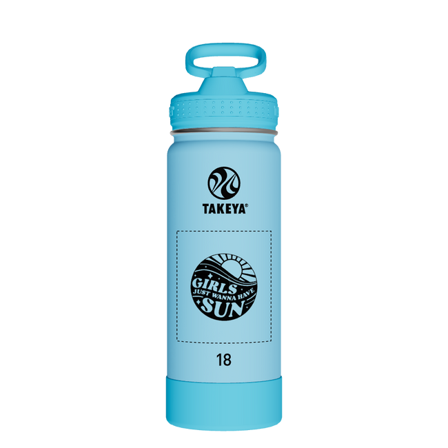 Actives Kids Glow In The Dark Water Bottle With Straw Lid - customized