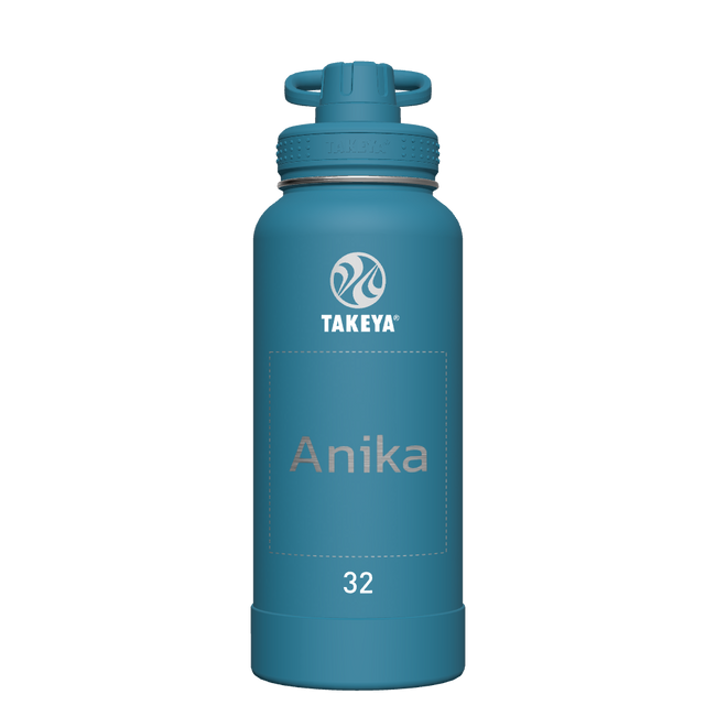 Mystic Blue Actives Water Bottle With Spout Lid - customized
